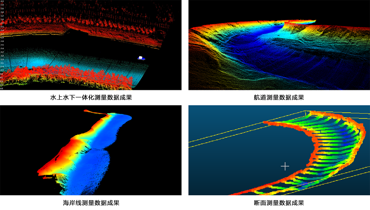 华测无人船水上水下一体化测量调查解决方案,水下测量数据成果展示图,水上水下一体化测量方案项目成果展示